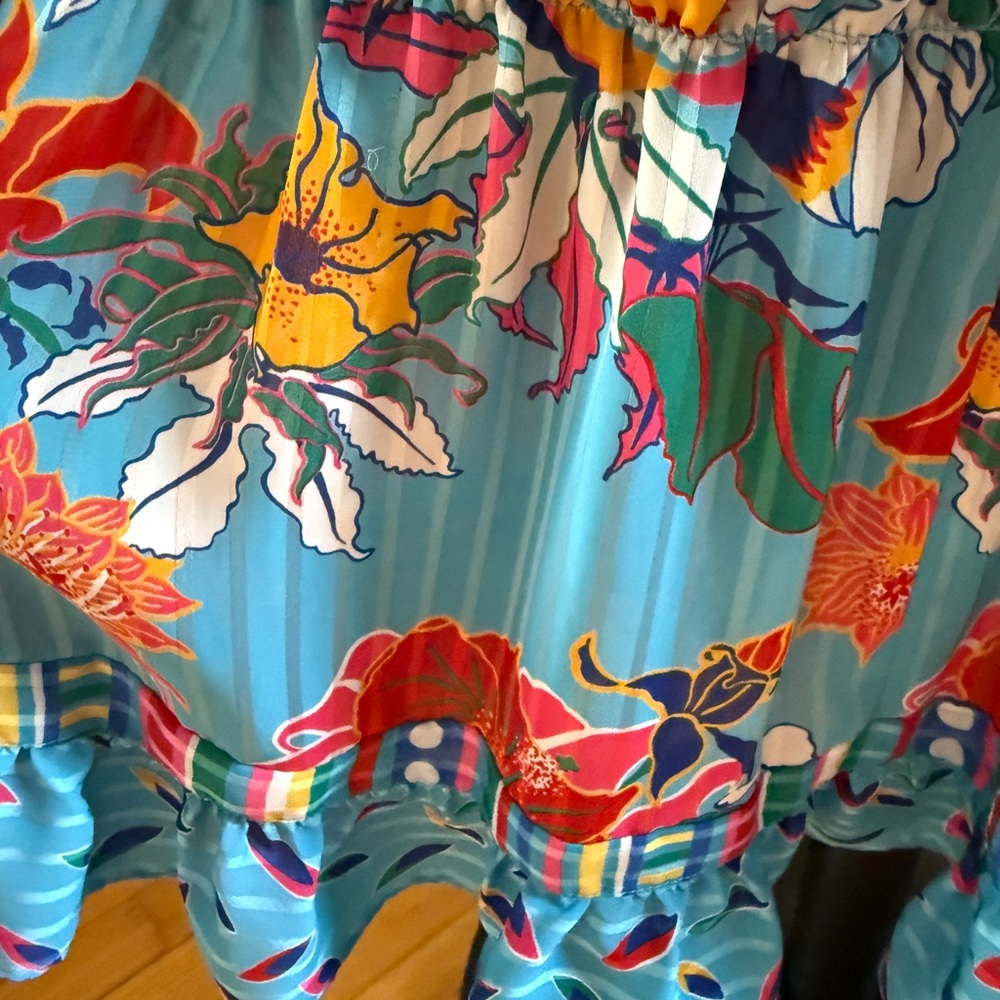 Floral Blue Diane Freis Dress - Picture 4 of 7